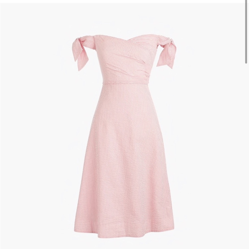 J. Crew Seersucker Pink Gingham Dress